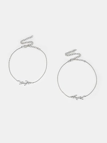 Trailing Vines Silver Anklet