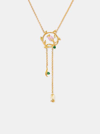 Rosa Gold Plated Silver Necklace